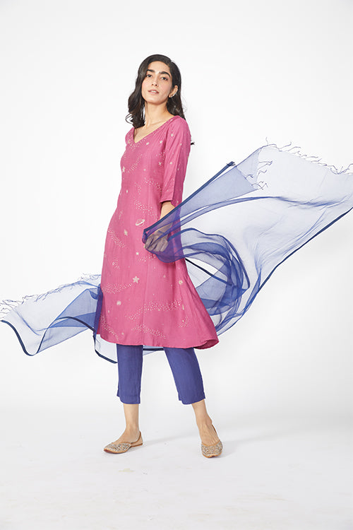 Okhai 'Galaxy' Embroidered Kurta Pant Dupatta Set