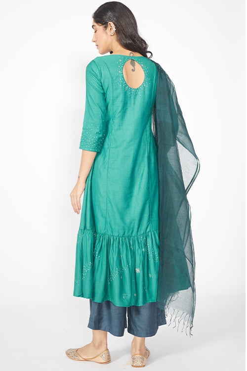 Okhai 'Utopia' Embroidered Kurta Pant Dupatta Set