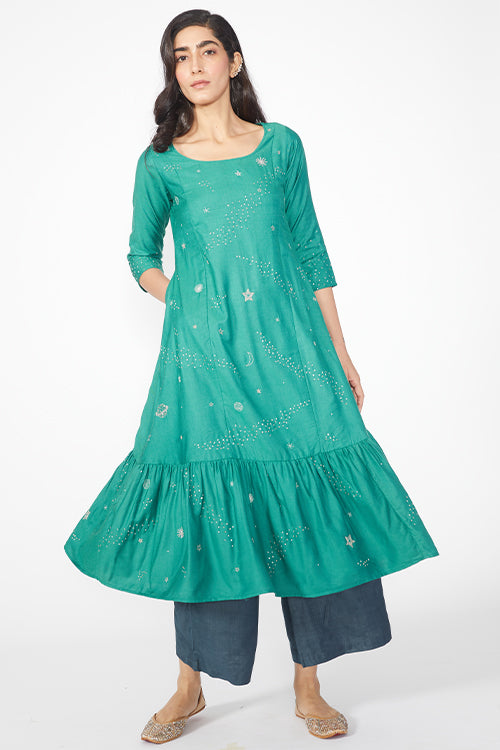 Okhai 'Utopia' Embroidered Kurta Pant Dupatta Set