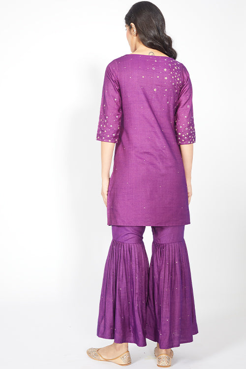 Okhai 'Angelic' Embroidered Kurta Sharara Dupatta Set