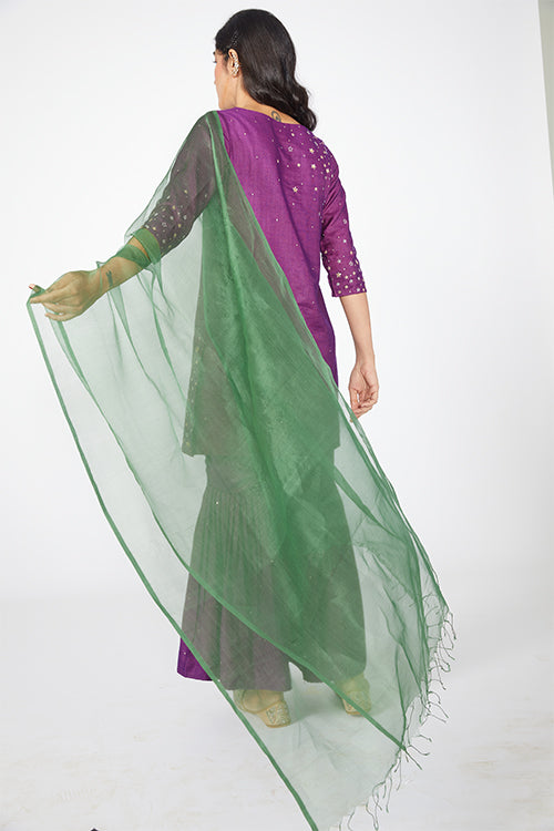 Okhai 'Angelic' Embroidered Kurta Sharara Dupatta Set