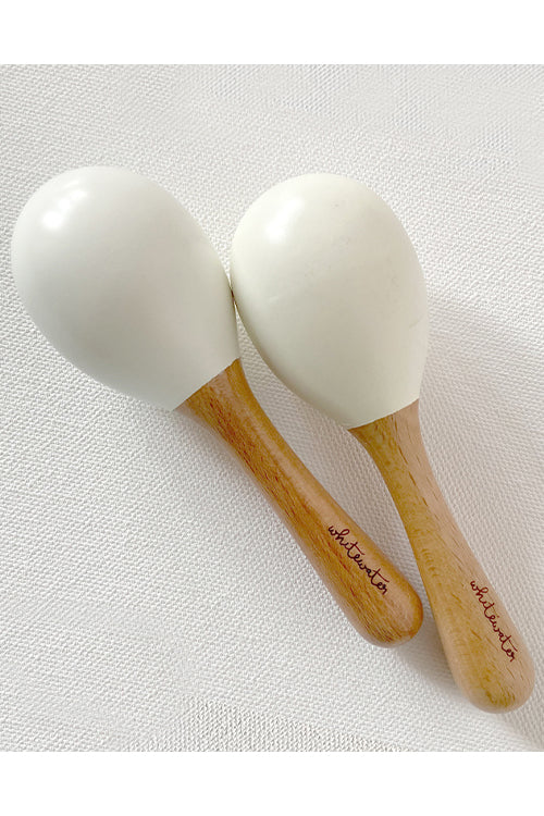 Whitewater Kids Wooden Maracas Set - White