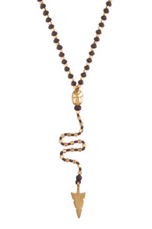 Mayabazaar 'Minimal' Egyptian Gundikaam Khepri Necklace
