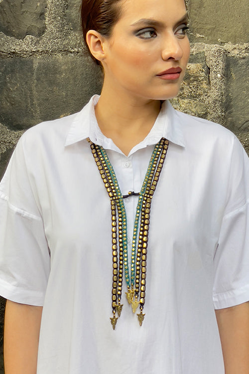 Mayabazaar 'Statement' Temple Dawn Tie Necklace-1