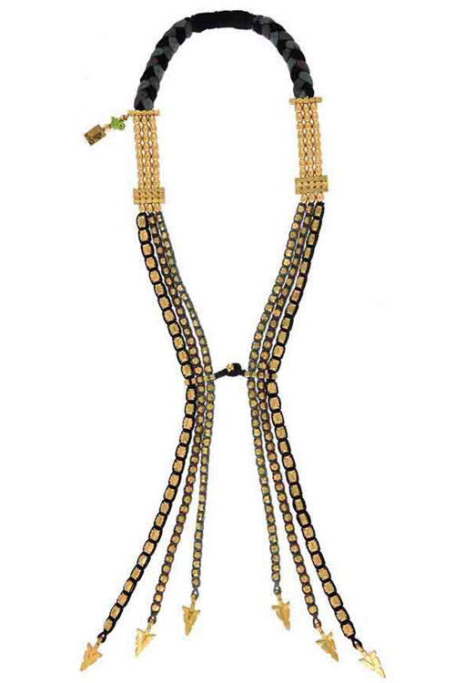 Mayabazaar 'Statement' Temple Dawn Tie Necklace-1