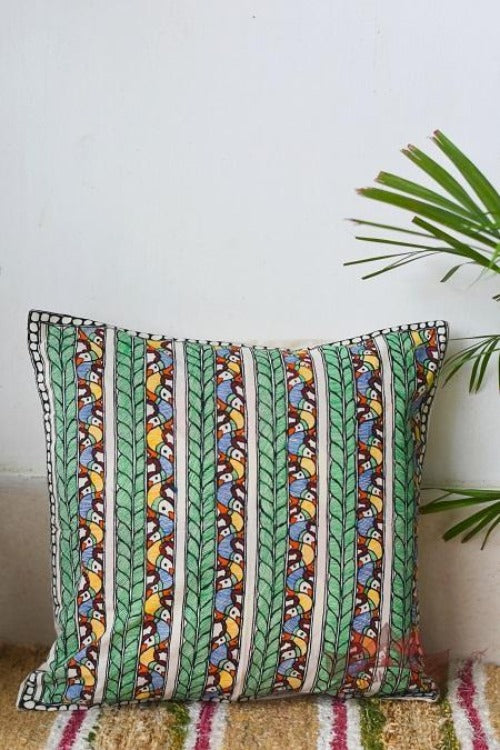 Madhubani Painting Fish Design Cushion-3