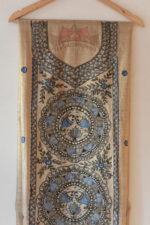 machli hand painted madhubani painting kurti pieces online