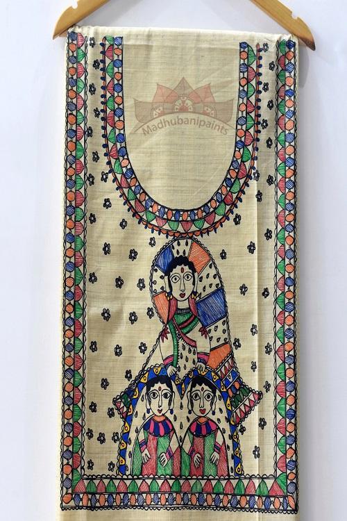 Naina Jogin hand painted madhubani painting kurti pieces online