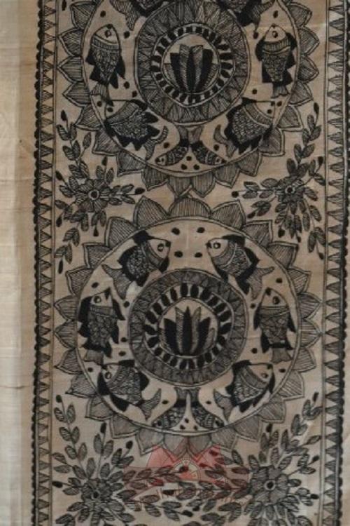 Fish circle madhubani painting kurta