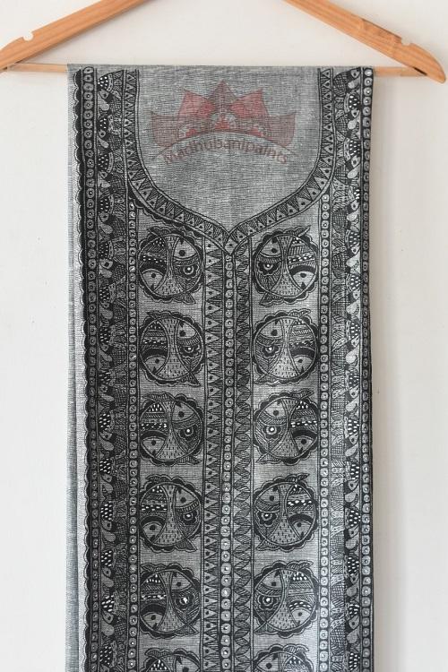 fish Saga hand painted madhubani painting kurti online