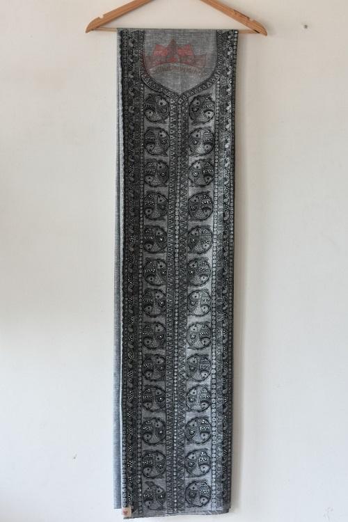 fish Saga hand painted madhubani painting kurti online