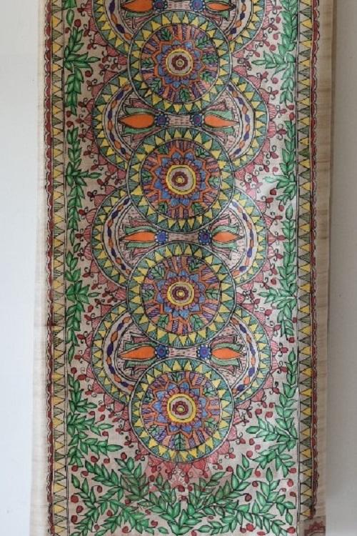 Buy Lotus Hand Painted Madhubani Painting Kurti Piece For Women Online