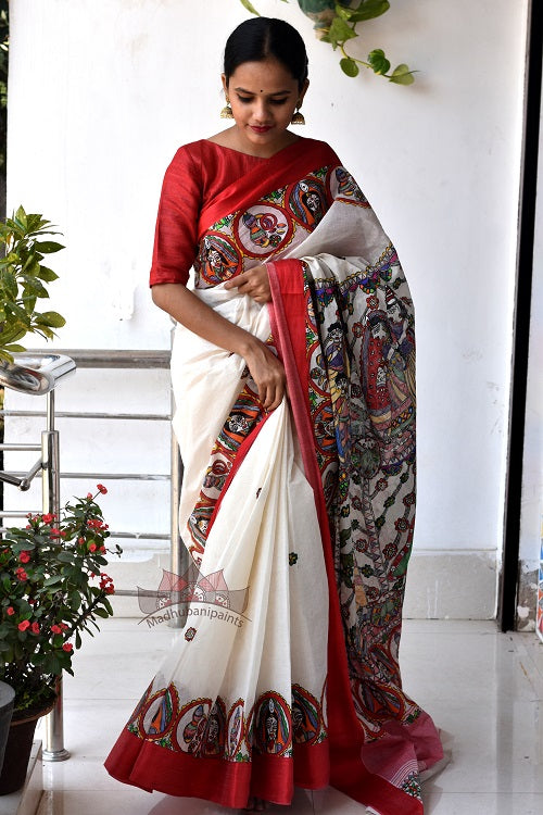 Madhubani Paints Shaadi Viddhi Madhubani Handpainted Saree Online