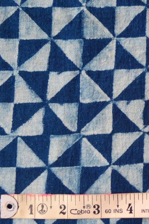 Moral Fibre Natural Indigo Triangle Square Fabric MORALFIBRE ( 0.5 m)