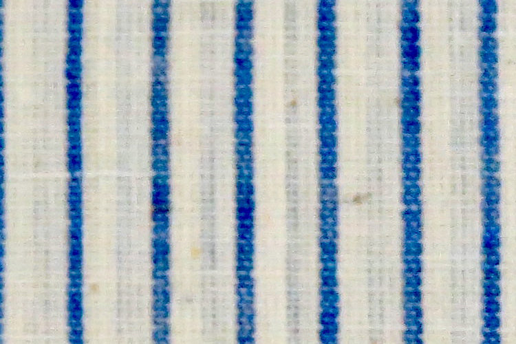 Moralfibre'-Cream & Blue Thin Stripe Fabric (0.5 Meter)
