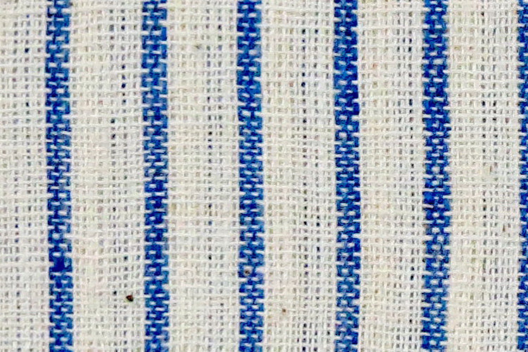 Moralfibre'-Cream & Blue Thin Stripe Fabric (0.5 Meter)