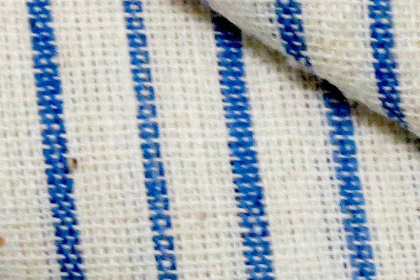 Moralfibre'-Cream & Blue Thin Stripe Fabric (0.5 Meter)