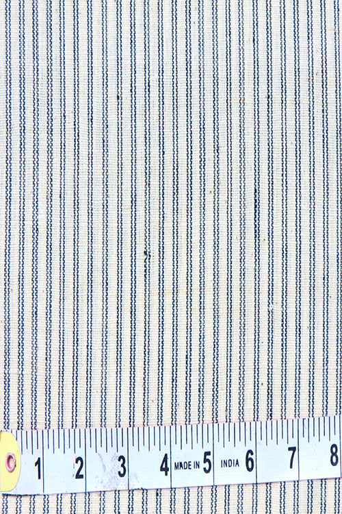 Moral Fibre Cream & Blue Stripe Fabric MORALFIBRE  ( 0.5 m)