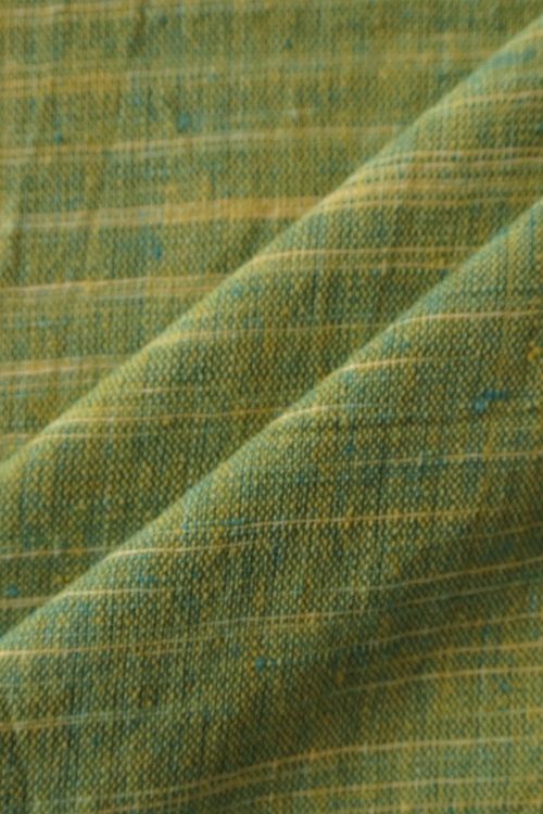 Moral Fibre Green & Yellow Yarn Dyed Fabric MORALFIBRE ( 0.5 m)
