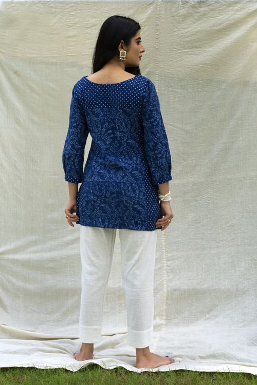 Moralfibre Natural Indigo Top - Creapers & Spots