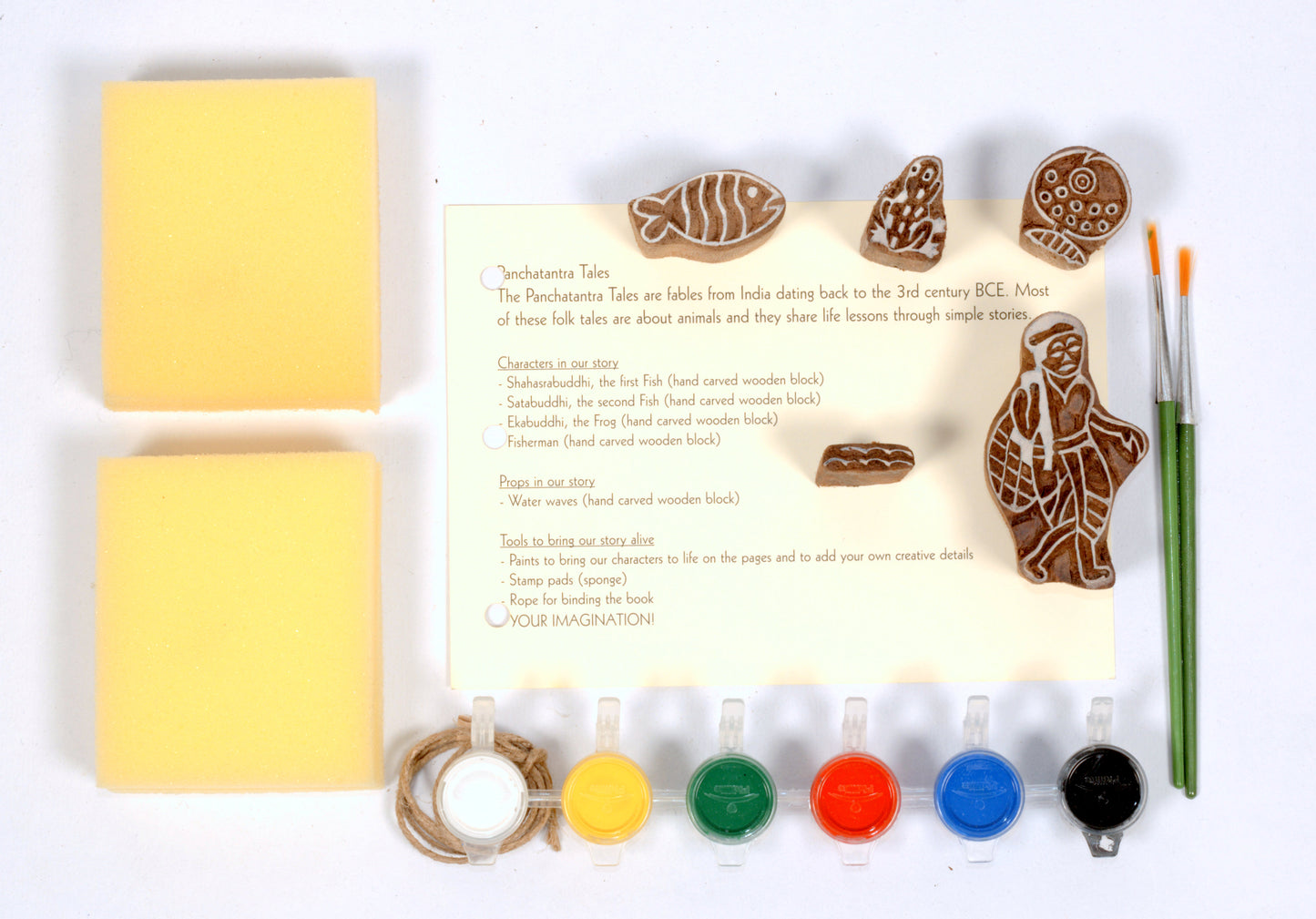 Potli DIY Panchatantra Block Print Kit - Two Fishes & The Frog