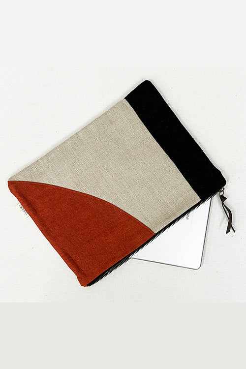 Nimmit Creations NM Repurpose Geometrical Rust Patched Pouch