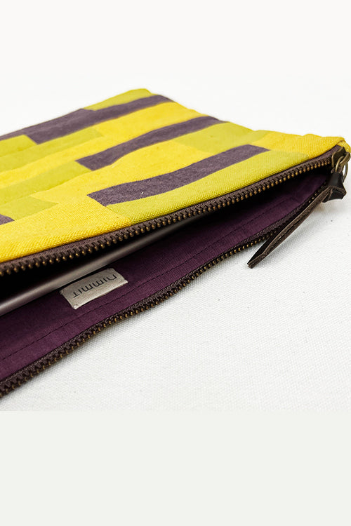 Nimmit Creations NM Repurpose Horizontal Yellow Multi Patched Pouch