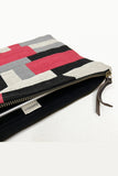 NM Repurpose Horizontal Grey Multi Patched Pouch