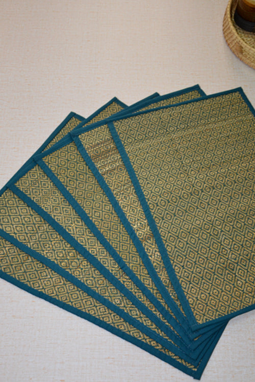 Dharini Madurkathi Diamond Placemats (Blue)