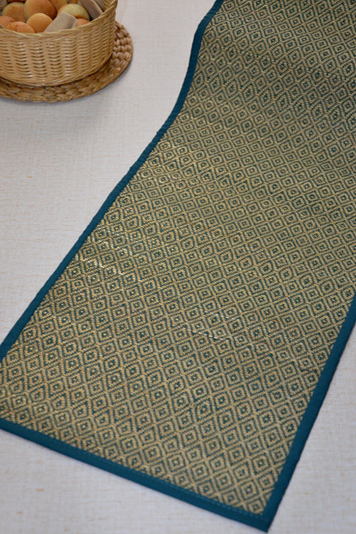 Dharini Madurkathi Diamond Table Runner (Blue)