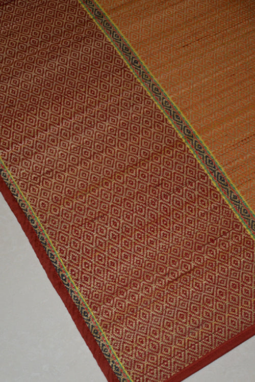 Dharini Madurkathi Floor Mat Maroon Orange (2ft x 5ft)