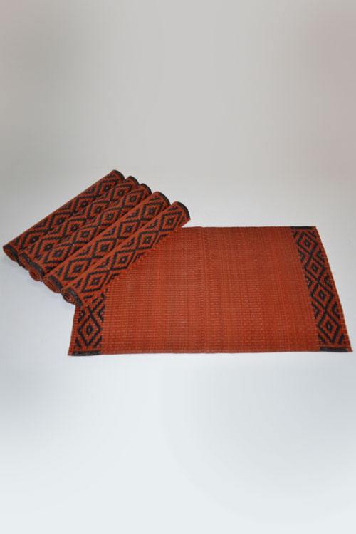 Dharini Masland Mats & Runner Set (Red-Charcoal)