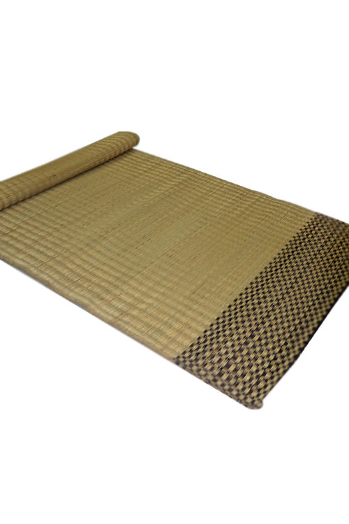Dharini Madurkathi Floor Mat (3Ft x 6Ft) (Natural-Charcoal)