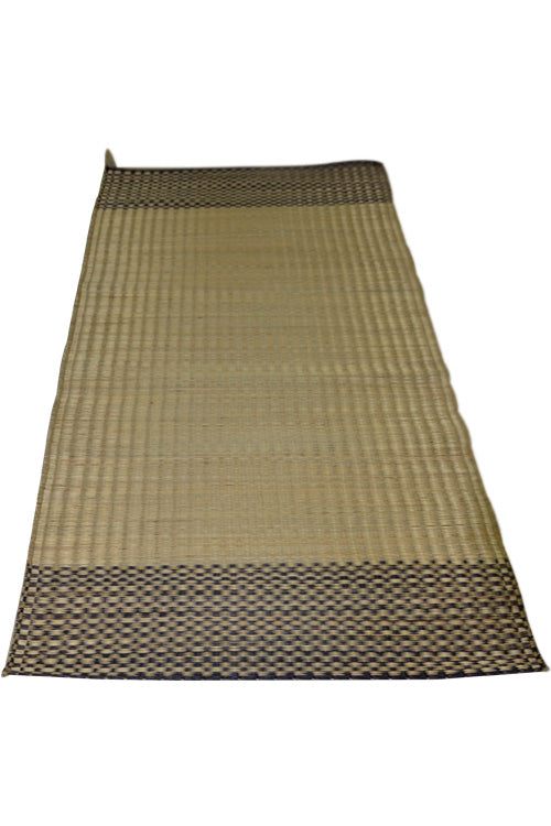 Dharini Madurkathi Floor Mat (3Ft x 6Ft) (Natural-Charcoal)