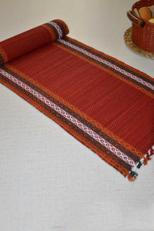 Dharini Madurkathi Tassels Placemats Maroon (Set of 6)