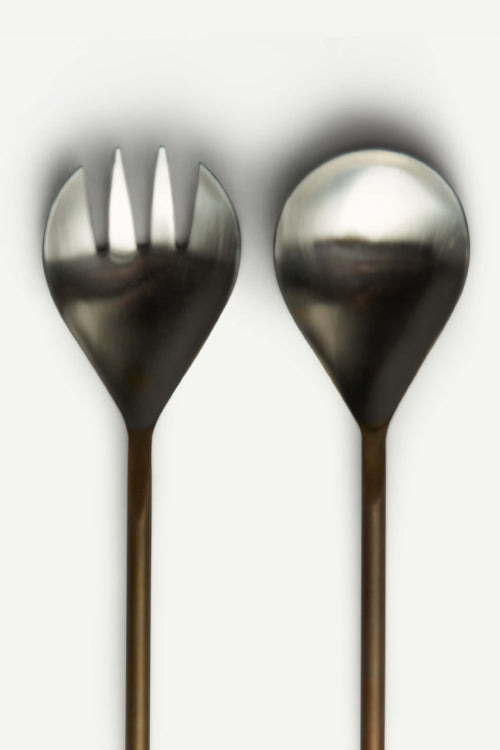 Ikai Asai Brass Salad Serving Set