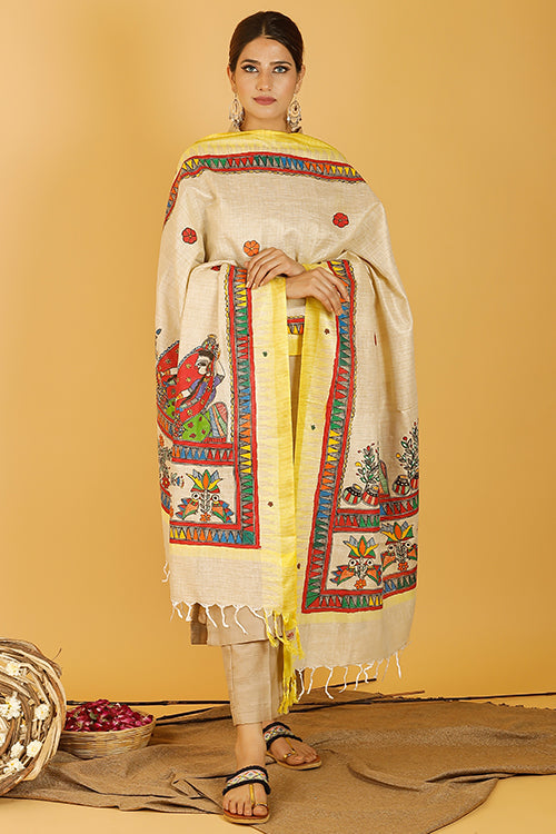 Gopi Pure Cotton Madhubani Dupatta Online