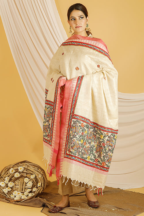 Surmai Pond Pure Cotton Madhubani Dupatta Online