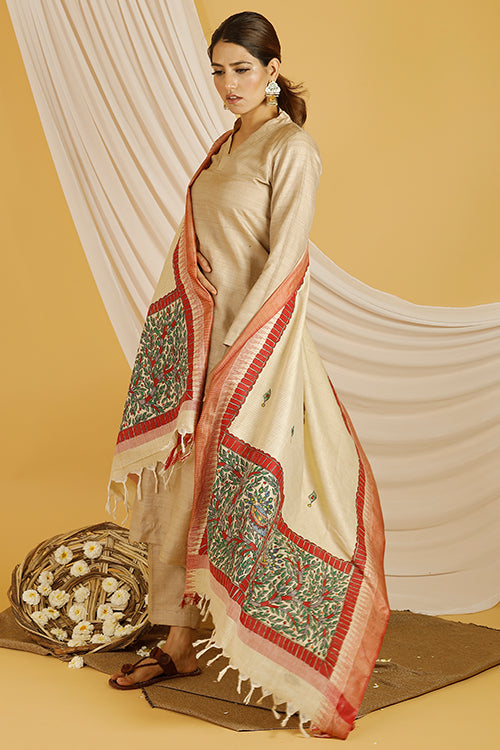 Mayuri Pure Cotton Madhubani Dupatta Online