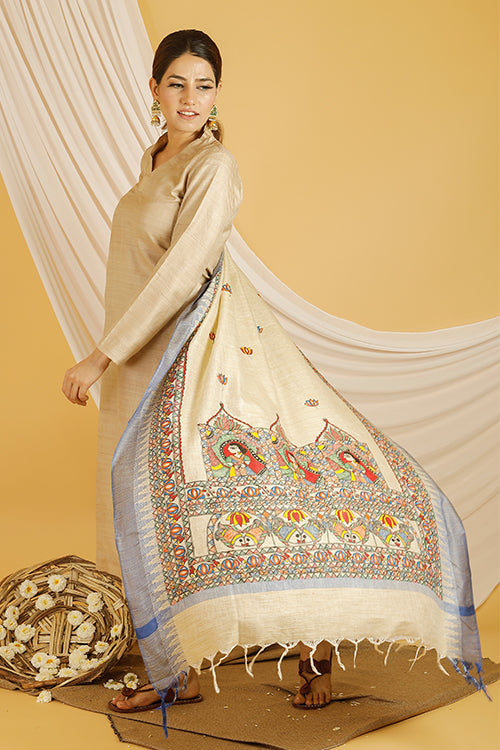 Doli Fish Pure Cotton Madhubani Dupatta Online