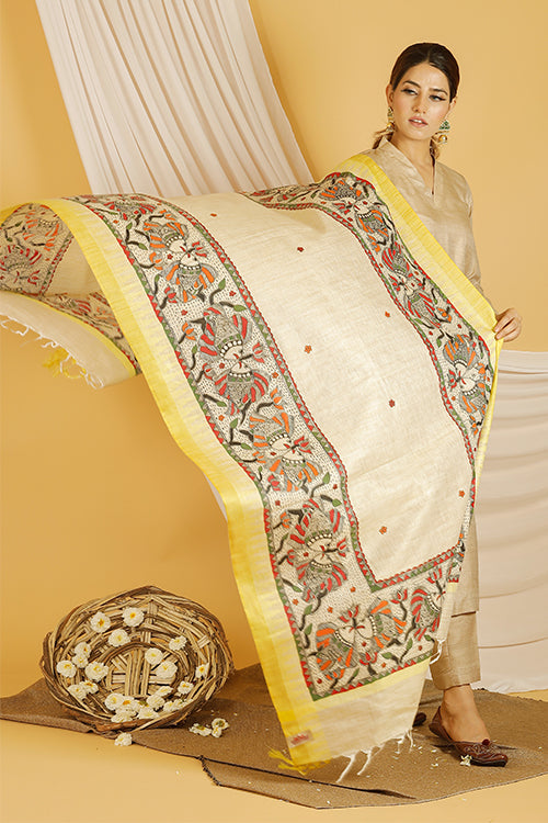 Matsya Pure Cotton Madhubani Dupatta Online