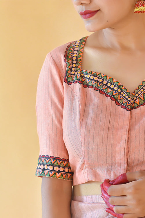 Subah Handpainted Madhubani Chanderi Blouse Gubbaro