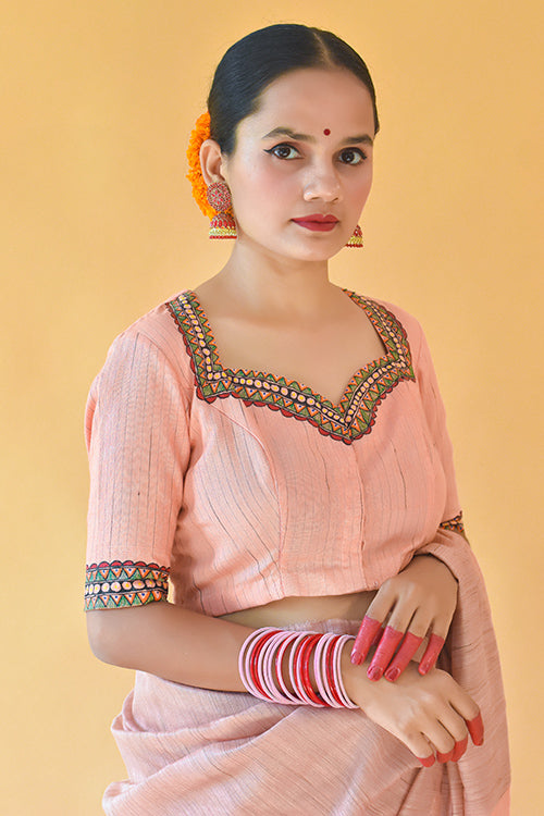 Subah Handpainted Madhubani Chanderi Blouse Gubbaro