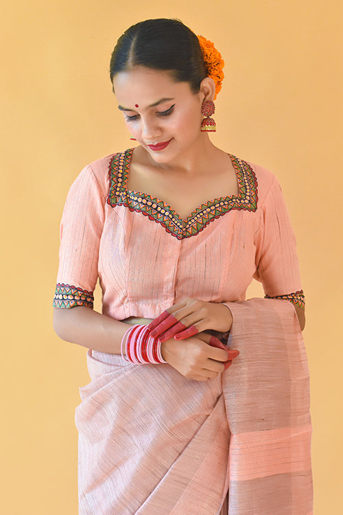 Subah Handpainted Madhubani Chanderi Blouse Gubbaro