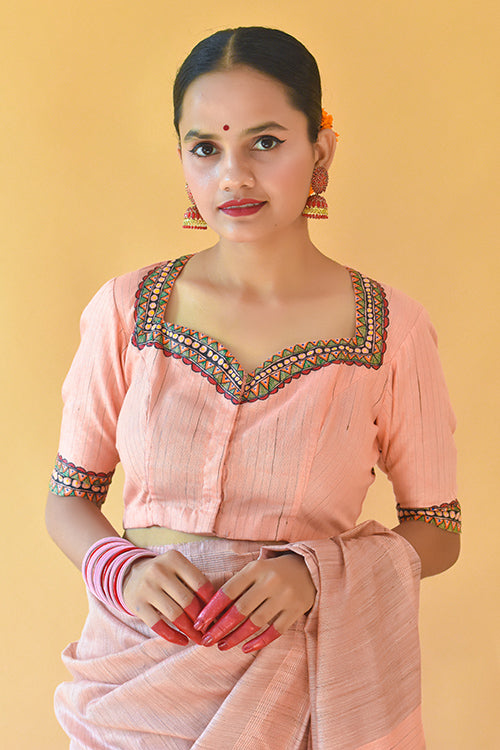 Subah Handpainted Madhubani Chanderi Blouse Gubbaro