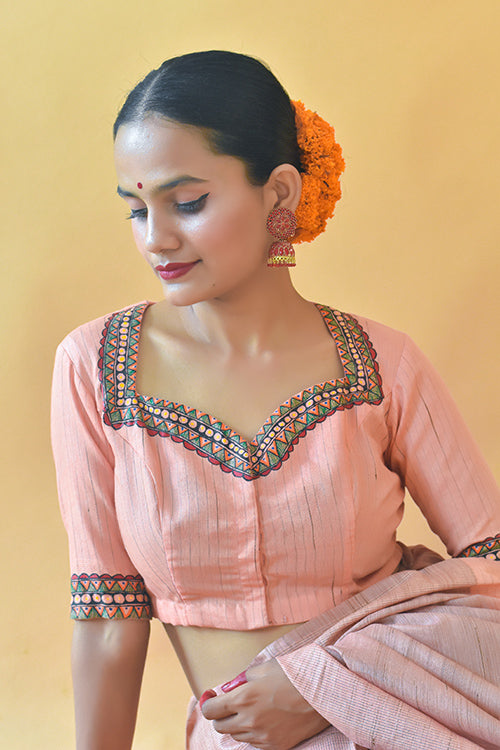 Subah Handpainted Madhubani Chanderi Blouse Gubbaro