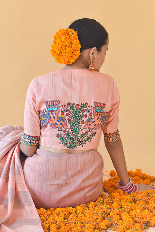 Subah Handpainted Madhubani Chanderi Blouse Gubbaro