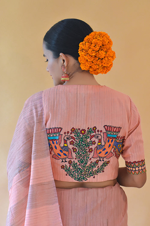 Subah Handpainted Madhubani Chanderi Blouse Gubbaro