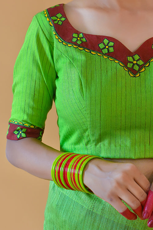 Sindoordan Handpainted Madhubani Blouse Gubbaro