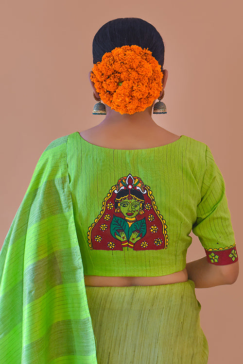 Sindoordan Handpainted Madhubani Blouse Gubbaro